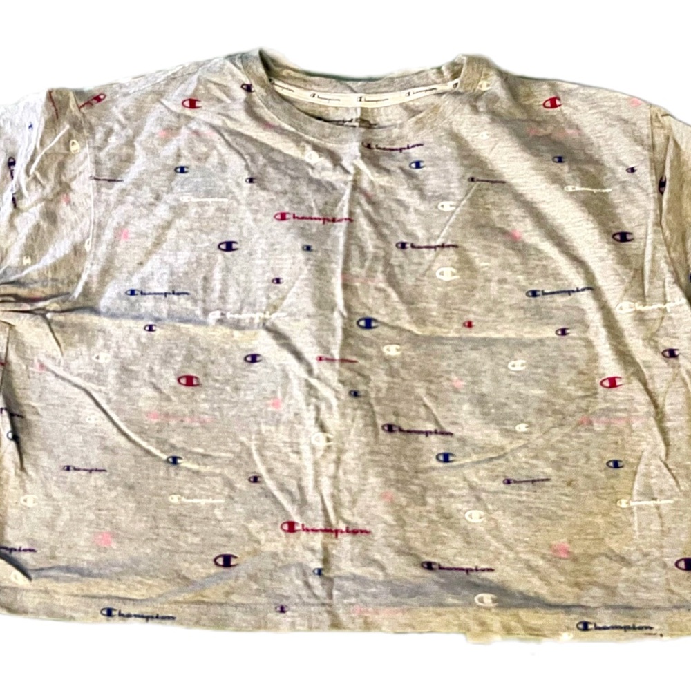 Champion rainbow Logo Pattern crop top (XL)